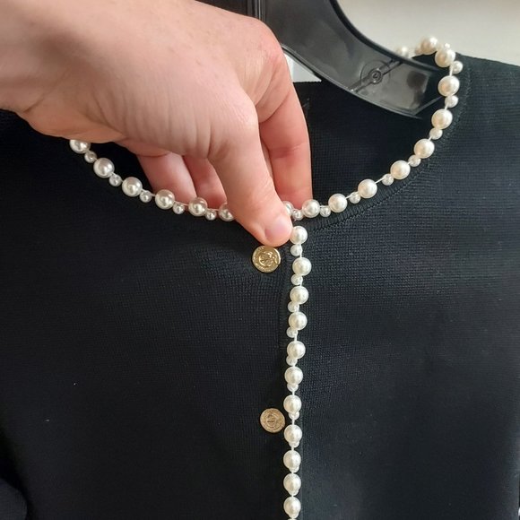 Maje Black Pearl Button Cardigan - Picture 2 of 8